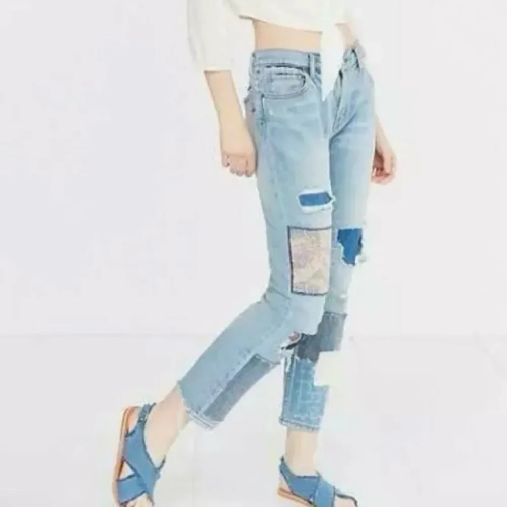 Urban Outfitters BDG Patchwork Distressed Slim Boyfriend Jeans